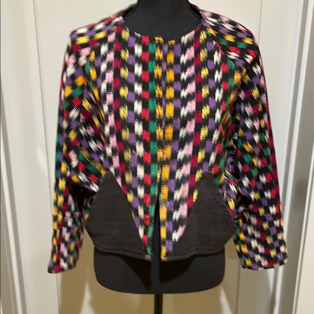 Colorful Vintage Guatamalan Geometric Patterned Jacket